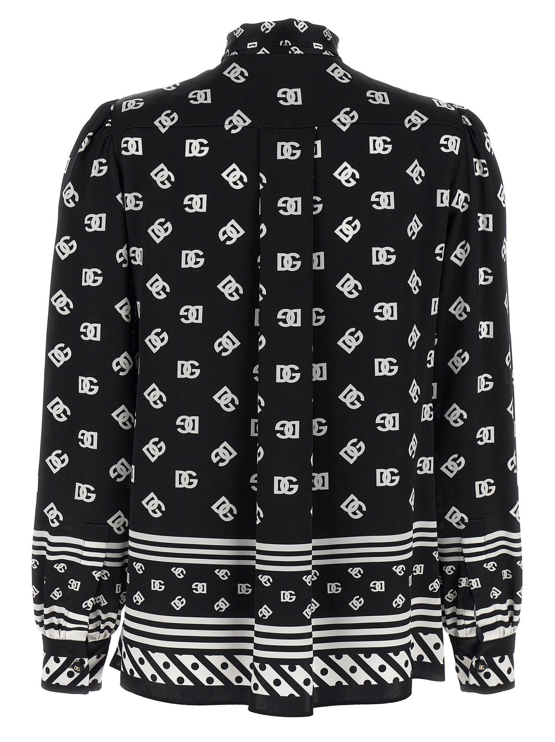Dolce & Gabbana Silk Shirt Shirt and Blouse - White/Black | dd9227ff9b9894a1c54bfb760e258fa45e3ac4a3