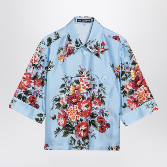 Silk Twill Shirt With Floral Print