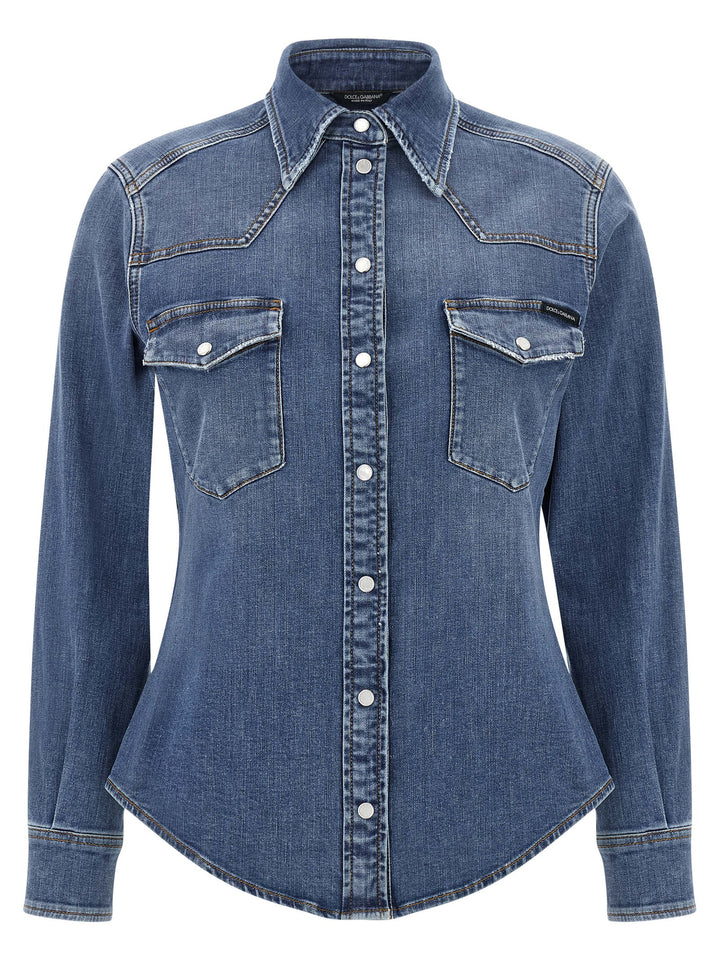 Dolce & Gabbana Denim Shirt Shirt and Blouse - Blue | 76044d61cb0974677cf882638872fde37575b34d