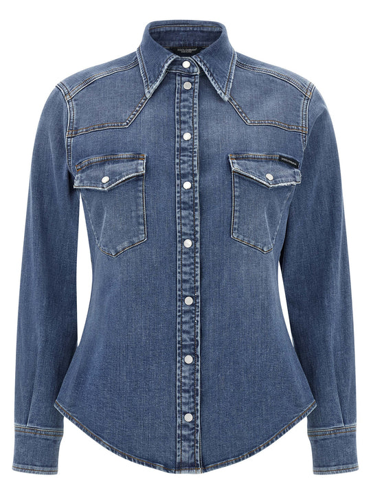 Denim Shirt Shirt And Blouse Blue