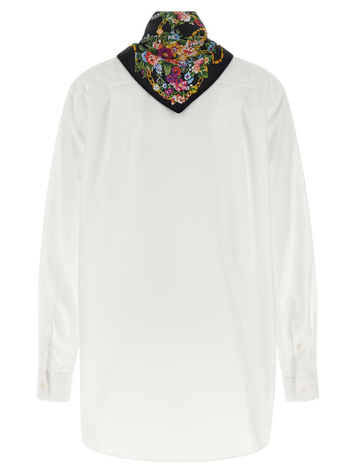 Dolce & Gabbana Shirt With Scarf Shirt and Blouse - White | 2ef20004b4f9497929cf8f55c3519852a05bf160