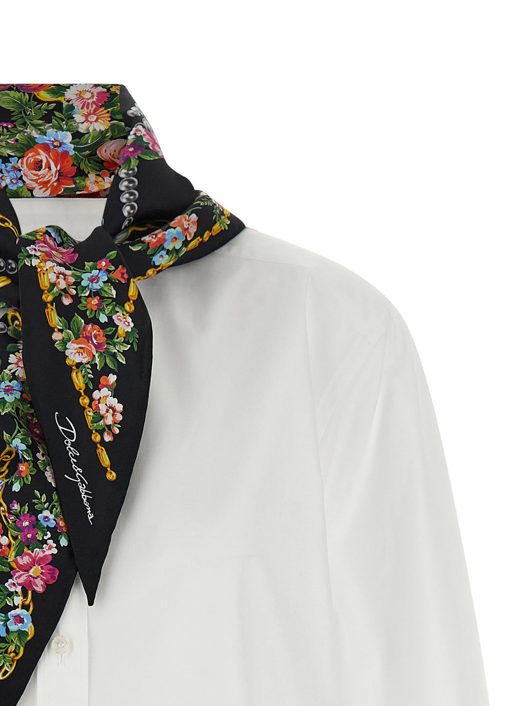 Dolce & Gabbana Shirt With Scarf Shirt and Blouse - White | 5d8c12b3544c70a3aca13139d66b2633155265db