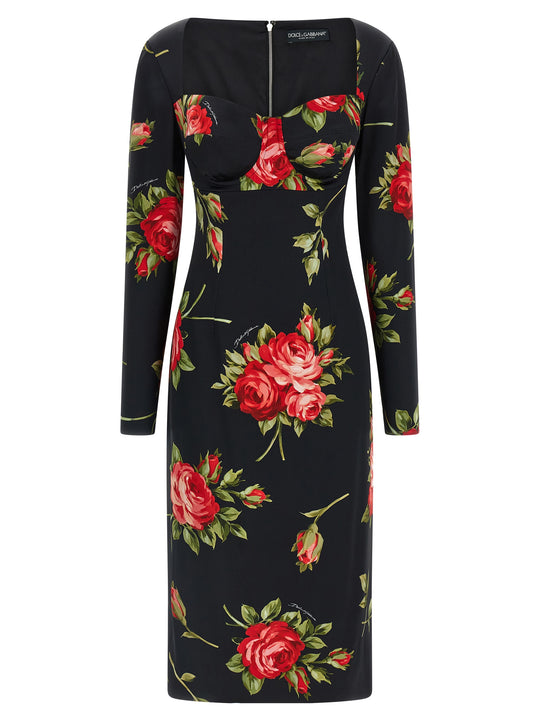 Bouquet Rose Dresses Black