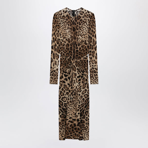 Leopard-Print Viscose Jersey Dress