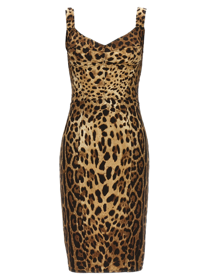Dolce & Gabbana Leopardo Dresses - Multicolor | 8d57c3f48eb43ea7fa8068a033ee48a218453845