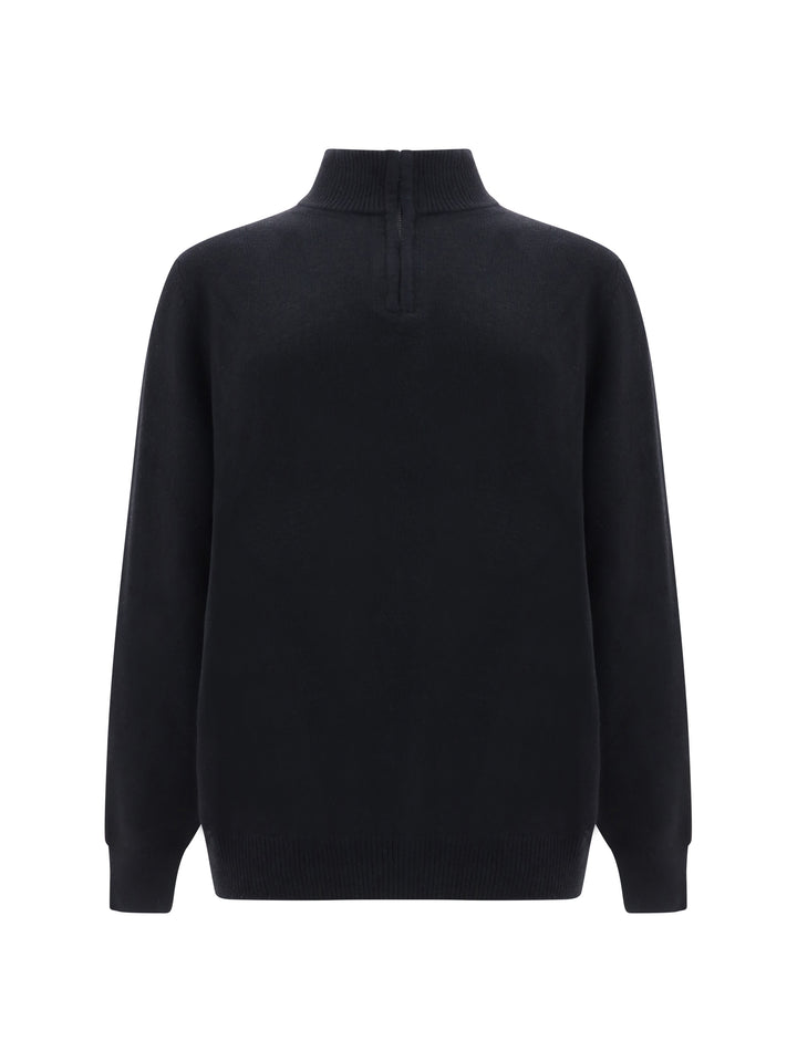 H-NECK MEZZA ZIP PURO CASHMERE