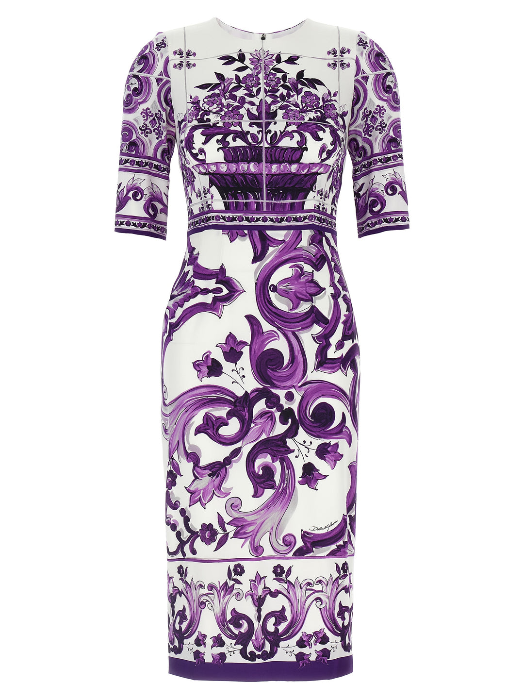 Dolce & Gabbana 'Maiolica' Print Dress Purple Dolce & Gabbana 'Maiolica' Print Dress Purple
