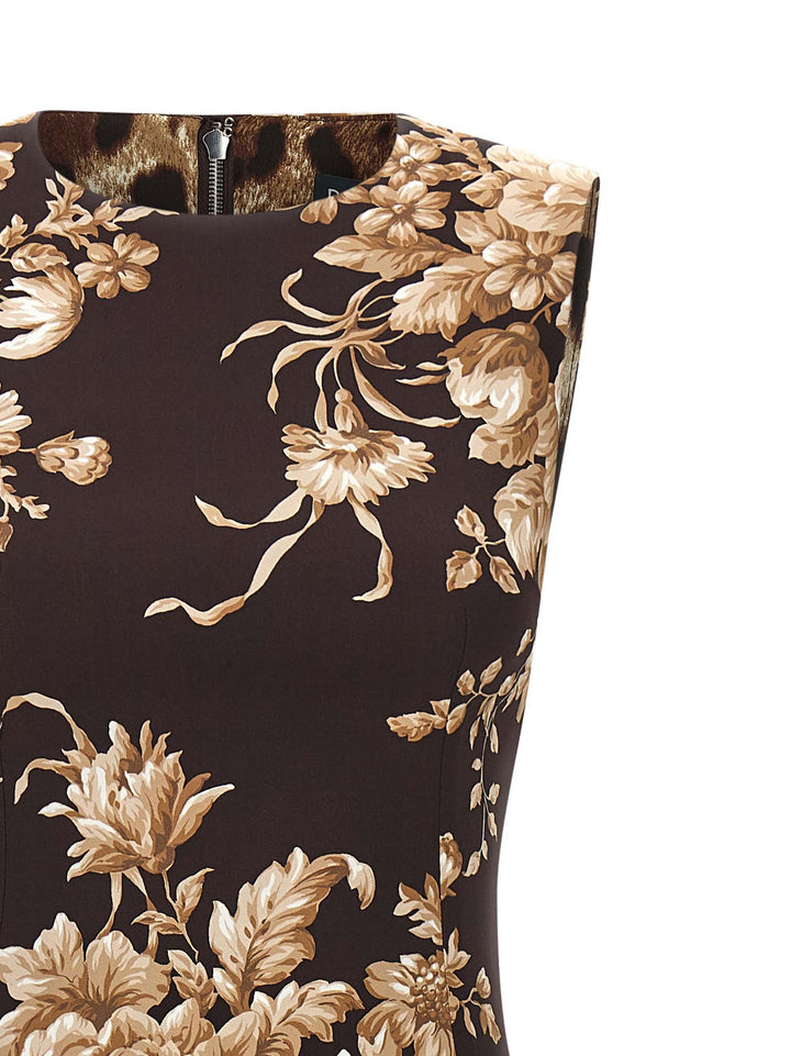 Dolce & Gabbana Rose Print Dress Dresses - Multicolor | 90db23fcecb0cf23bc999928a042ab2f089cf7c6