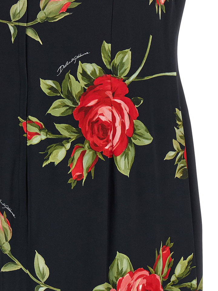 Dolce & Gabbana Bouquet Rose Dresses - Black | ccab1d9b562c0ee430c136476cff01357b7c2fc6