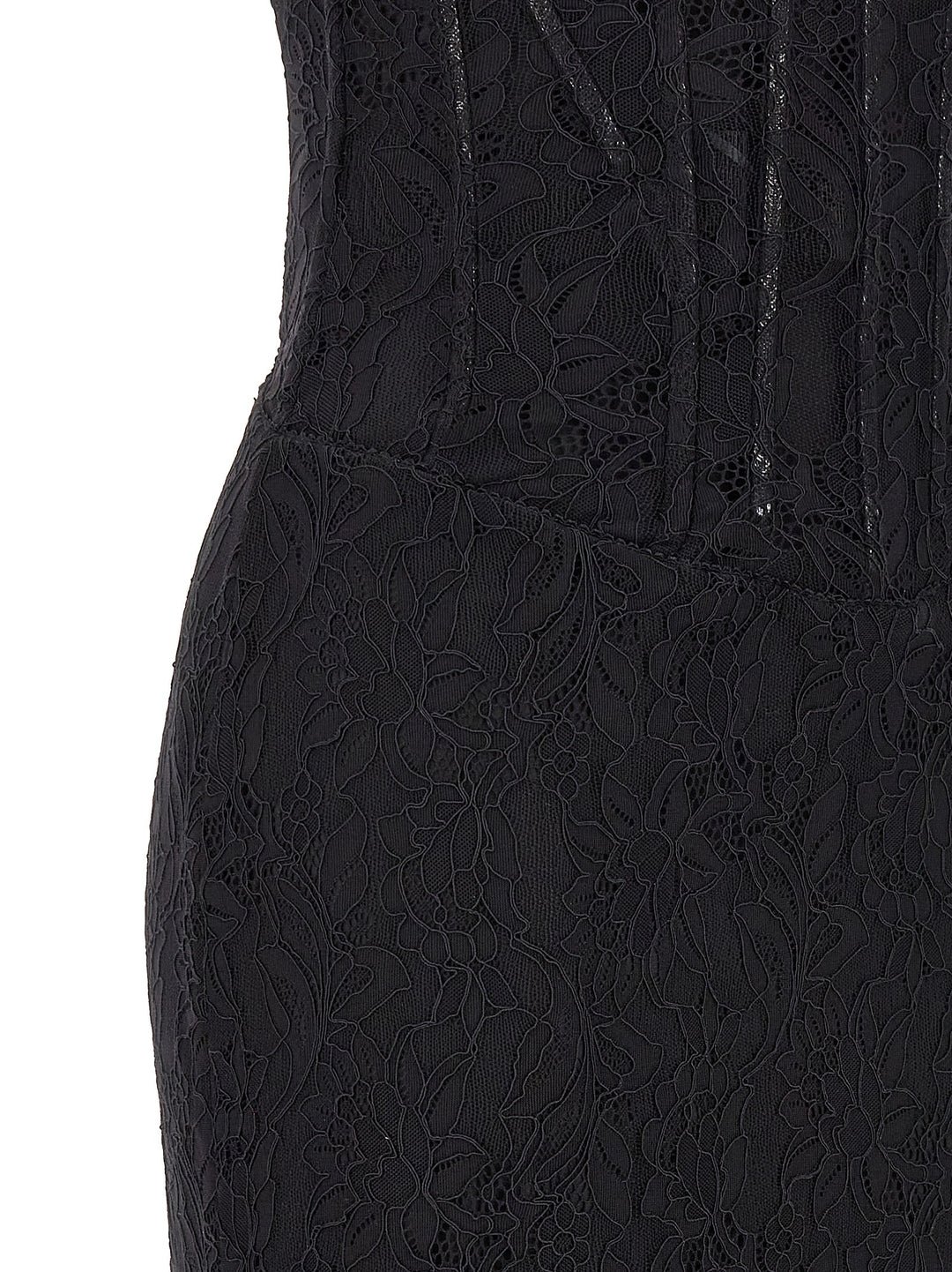 Lace Longuette Dress Dresses Black