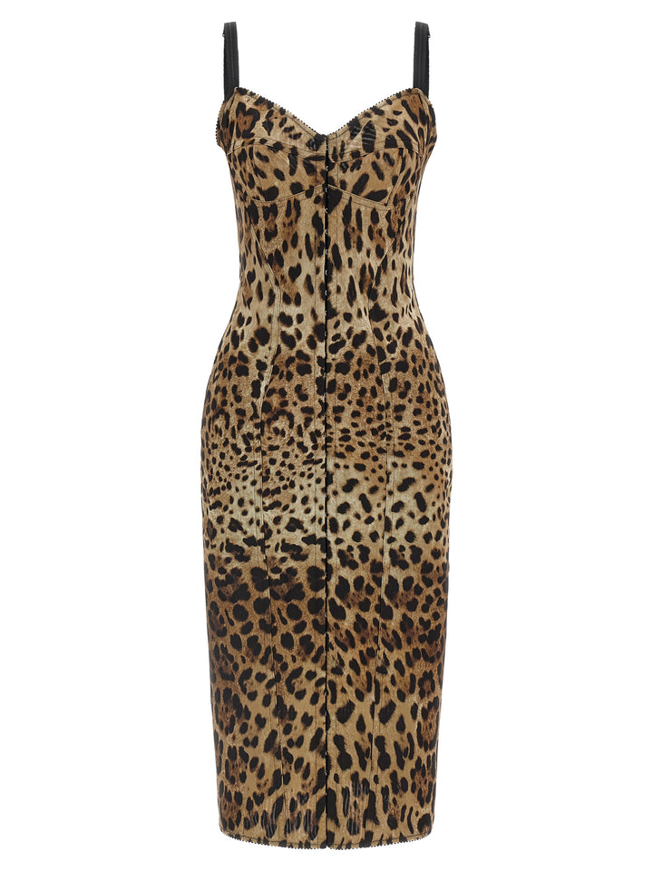 Dolce & Gabbana Animal-Print Corset Dress Dresses - Brown | 9ee60a16f7b521642d68ca70c1cd5fb4d297be43