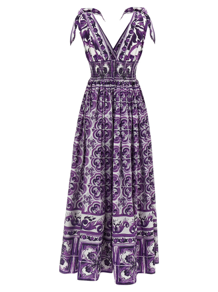 Dolce & Gabbana Maiolica Dresses - Purple | 997efe95a1bba38bedc81fafdb55fabf18da885a