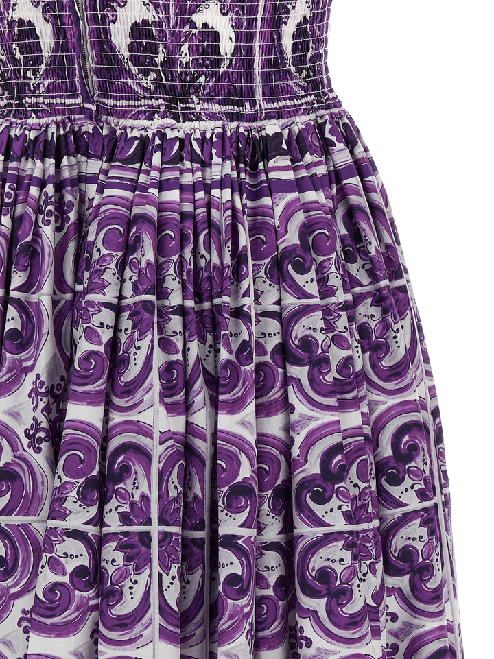 Dolce & Gabbana Maiolica Dresses - Purple | 7e7204ae20bb55b84c8aeb53c4e2fde8fc85a42e