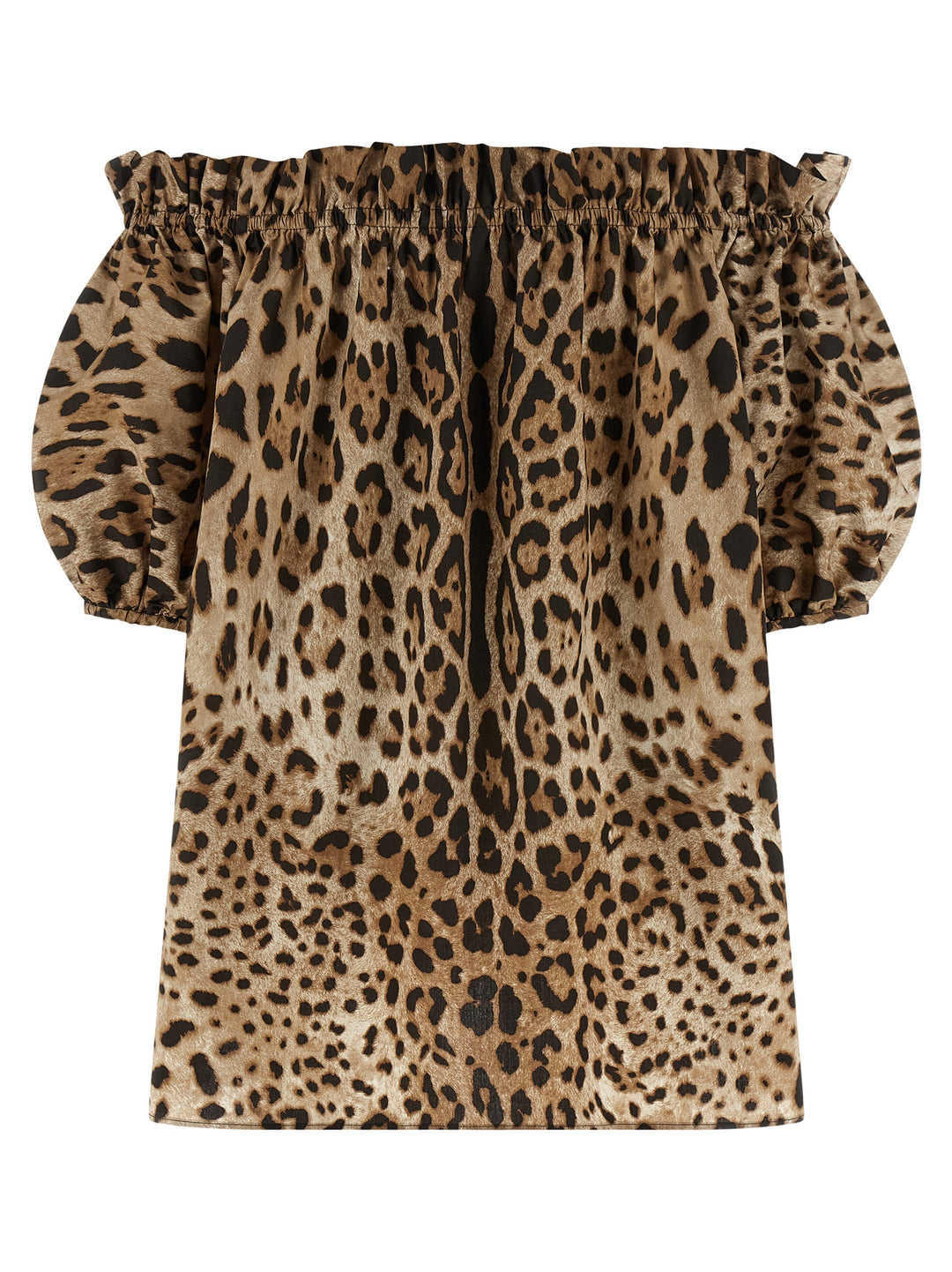 Dolce & Gabbana Animal Print Cotton Top Tops - Brown | 1a05a94625b4de9966d7f6ea6bf4cd23c58712fd