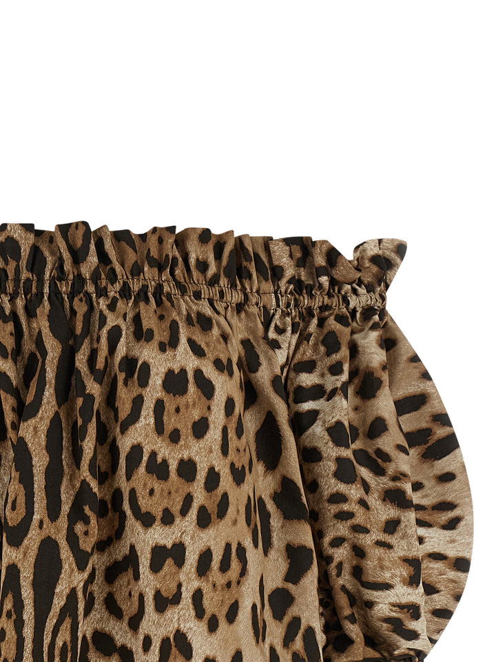 Dolce & Gabbana Animal Print Cotton Top Tops - Brown | c47787025f9d5f65fd05b8f835f8a5776fbb1881
