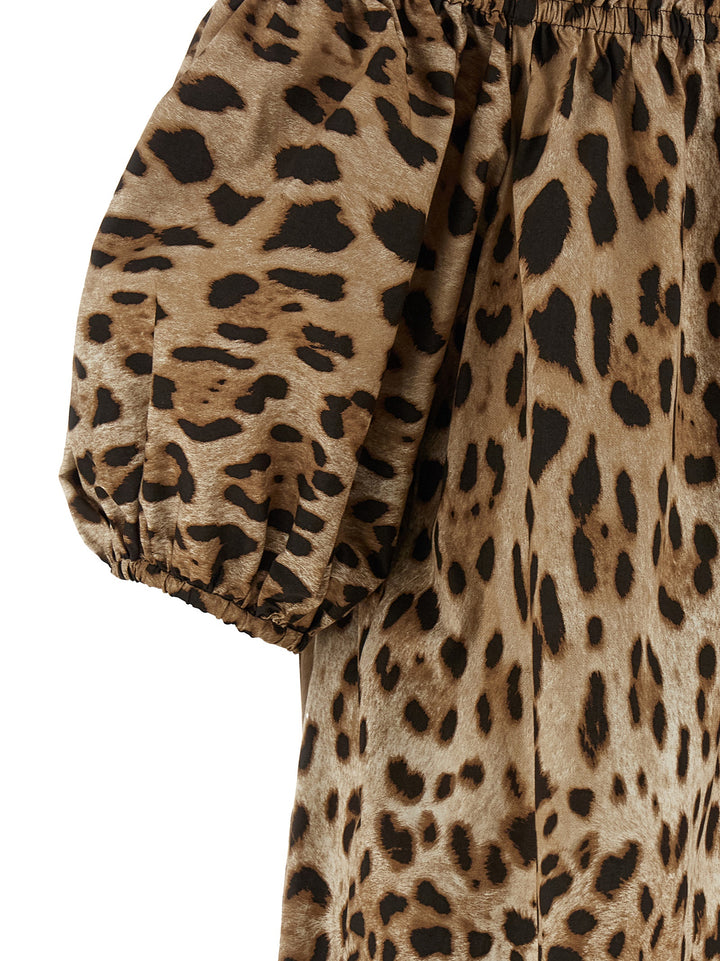 Dolce & Gabbana Animal Print Cotton Top Tops - Brown | 9472fe8e113e4f1dccc25c957a7fb19ac36c3aee