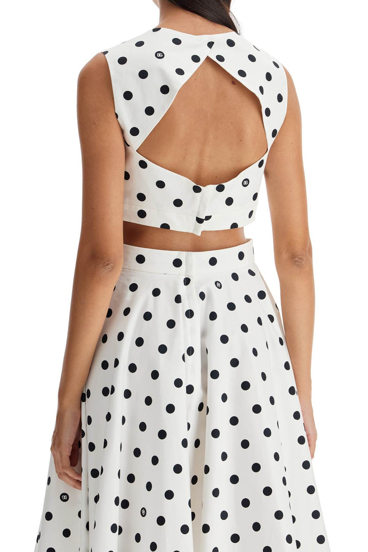 Polka Dot Cotton Bustier Top With