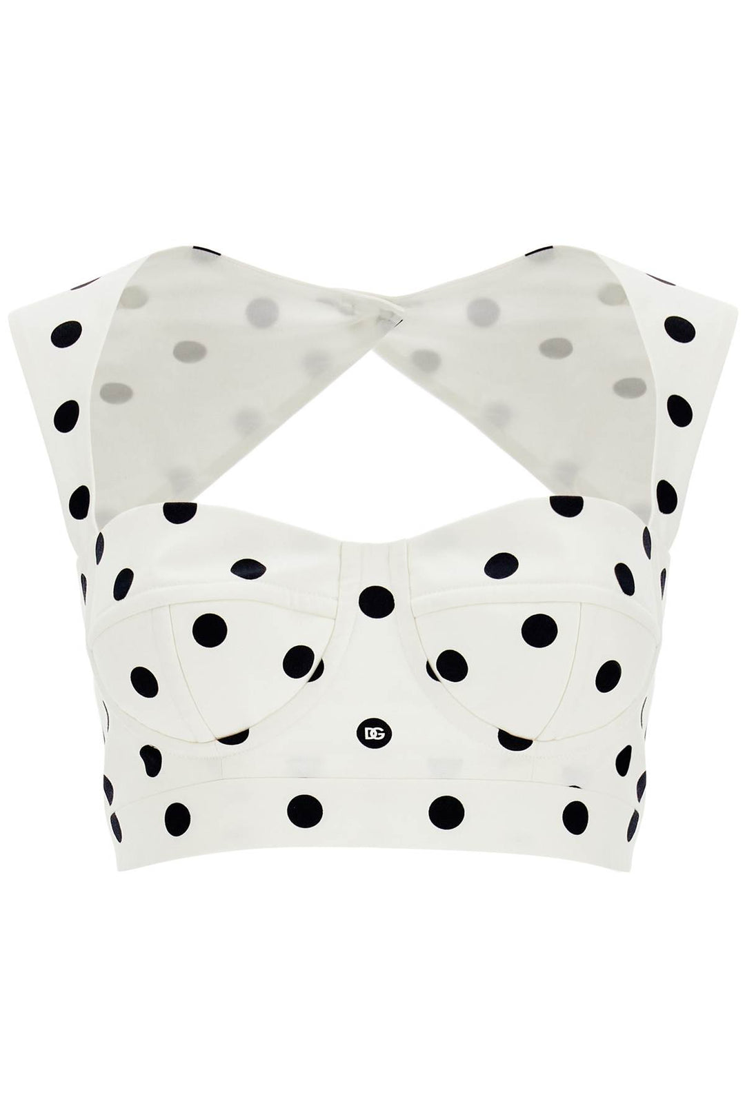 Polka Dot Cotton Bustier Top With