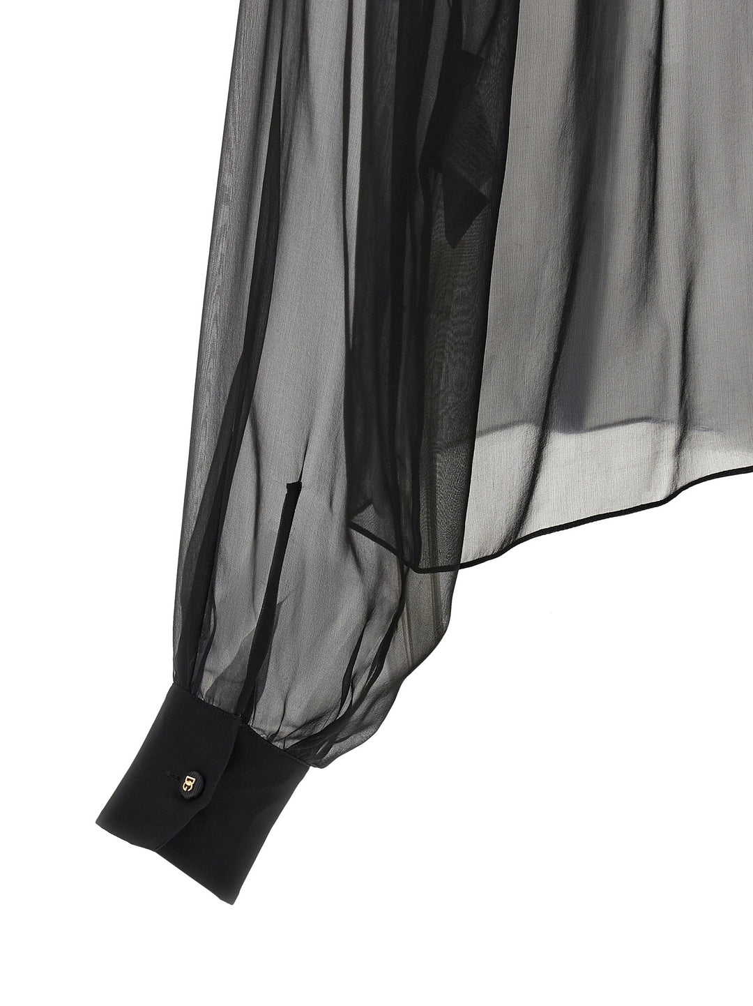 Dolce & Gabbana Chiffon Blouse With Flower Shirt and Blouse - Black | c309ea05d1cd7870e1094230f5cd25a80e039518