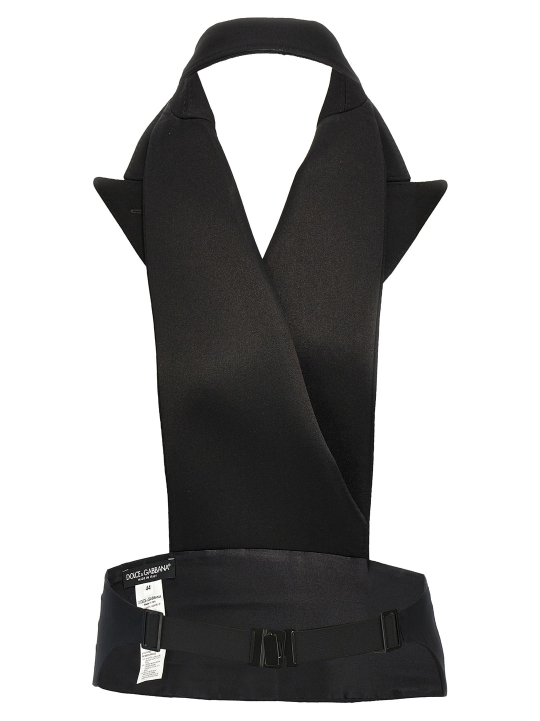 Double-Breasted Bare Back Vest Gilet Black