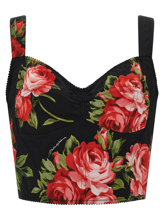 Bouquet Rose Tops Black