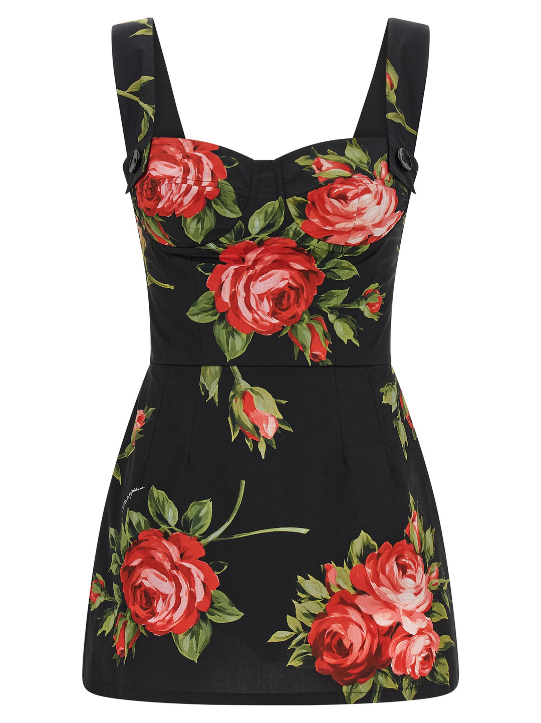 Dolce & Gabbana Bouquet Rose Tops - Black | 2b0f9fefef19e6b380762c6e14399a8768eabfb2