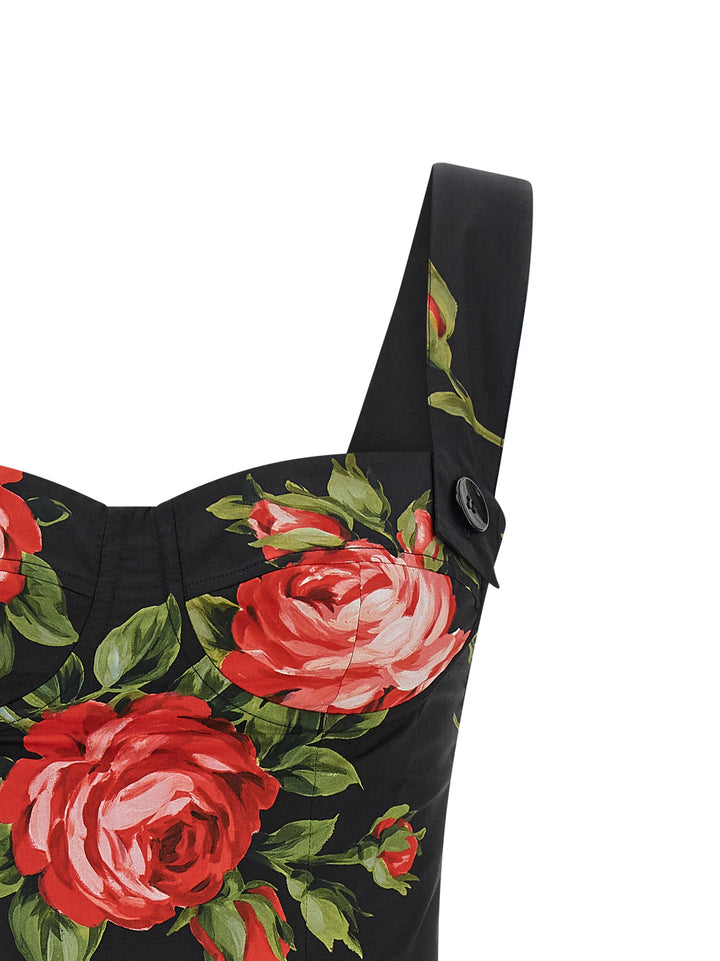Dolce & Gabbana Bouquet Rose Tops - Black | f15343fb95645b0d64f580ae496dfda3e559eb96