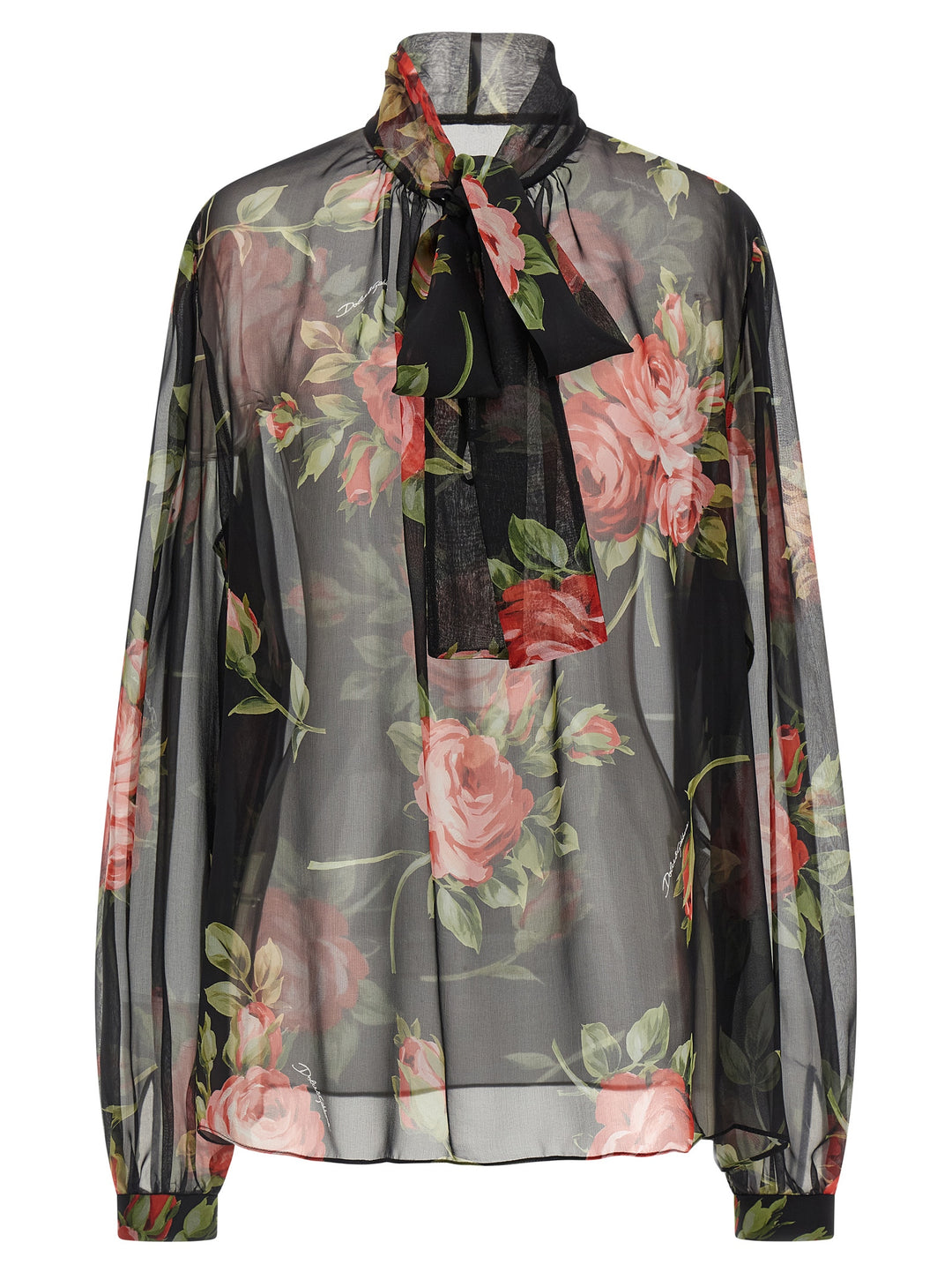 Dolce & Gabbana Bouquet Rose Tops - Black | 7db99927afeaa26cb31df8022b985f8aa30aea87