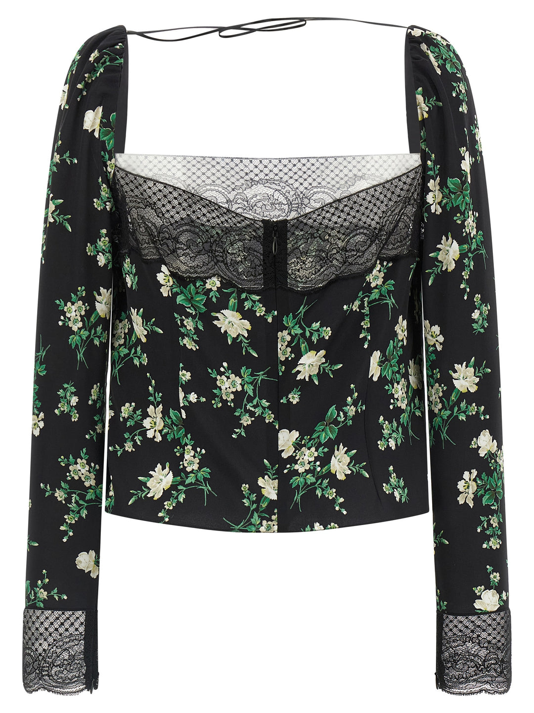 Dolce & Gabbana Flower Print Top Tops - Black | 41a7250a2542b11ed1c74ec6be1e70cbf64f7480