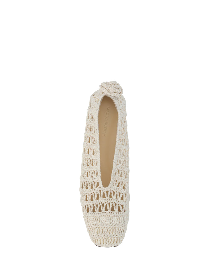 BALLET FLATS CROCHET CREAM