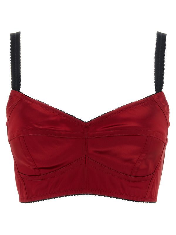 Bustier Top With Stitching Tops Red