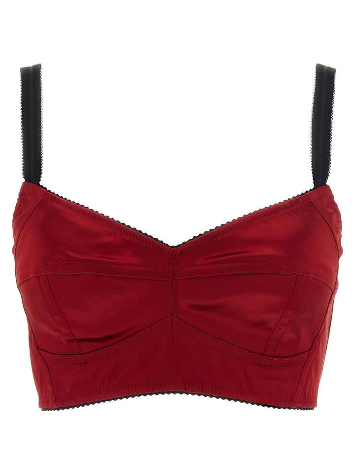 Dolce & Gabbana Bustier Top With Stitching Tops - Red | 37911be51ec37c5ea87075dd13b1b97fdf6262ca