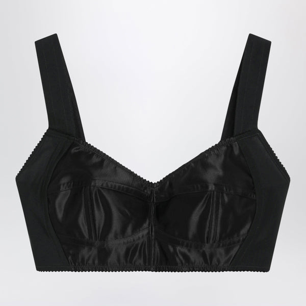Black Satin Bustier Top