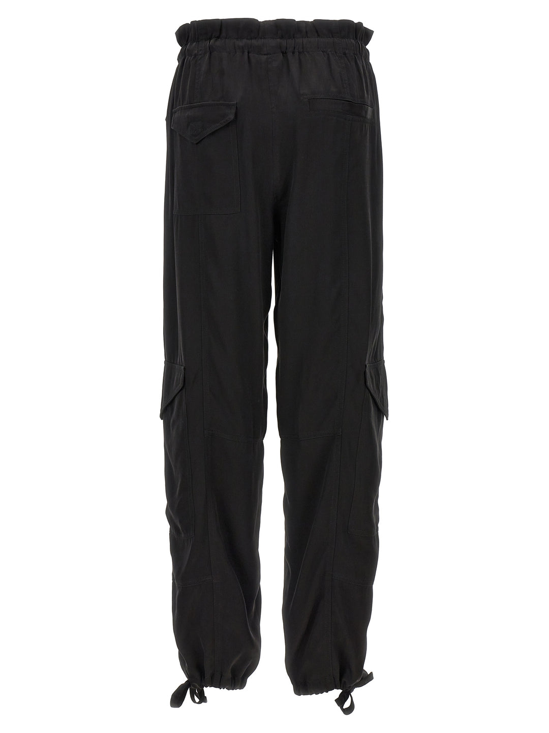 Satin Cargo Pants Black