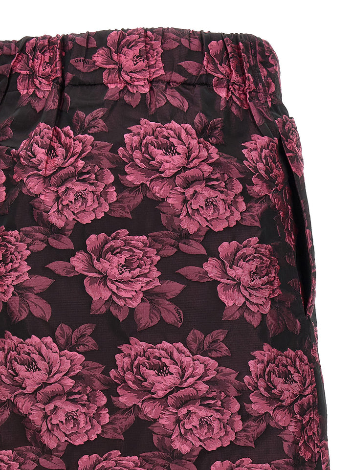 Floral Jacquard Skirt Skirts Fuchsia