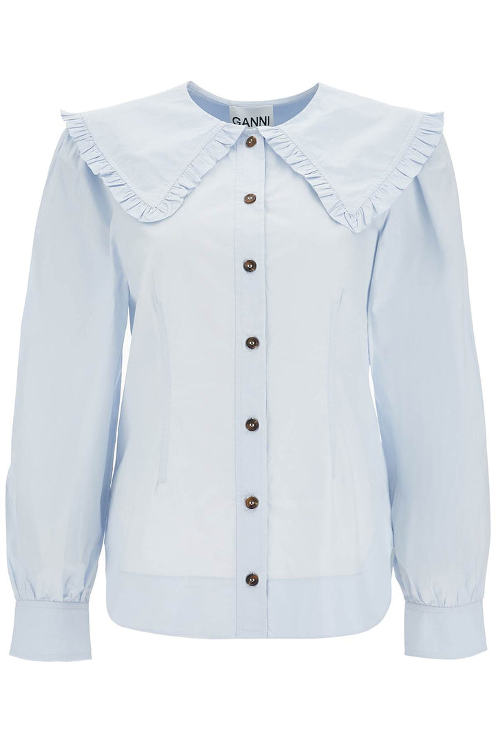 Poplin Shirt With Oversized Collar