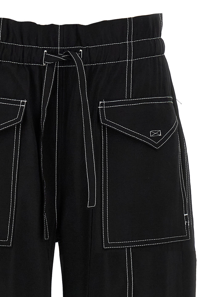 Ganni Light Slub Pocket Pants - Black | 2411f37e8af7d5fcd17b90e9642268ff41a36b38