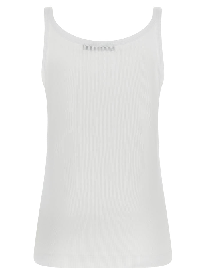 Dolce & Gabbana Logo Embroidery Tank Top Tops - White | 425f5b3f5dc951671292d9ec6f14c364264aee9a
