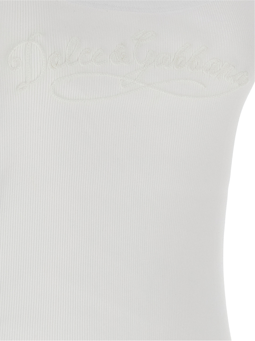 Dolce & Gabbana Logo Embroidery Tank Top Tops - White | 222a79182a496c4f4960814a1b6d39e9056d2c82
