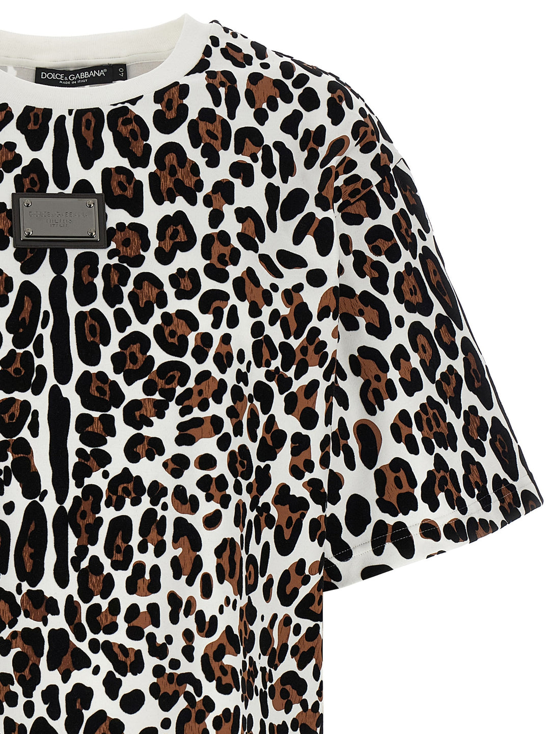 Dolce & Gabbana Animal Print Logo Plaque T-shirt - Multicolor | 69fe1856eb6d2ab81001be2751caa80732f8938f