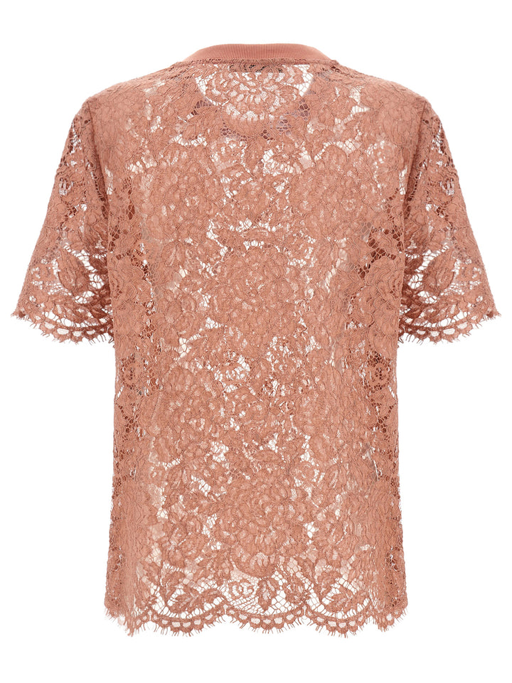 Dolce & Gabbana Lace T-shirt - Pink | d170a0c142a9727942960f6c4632c142b340e524