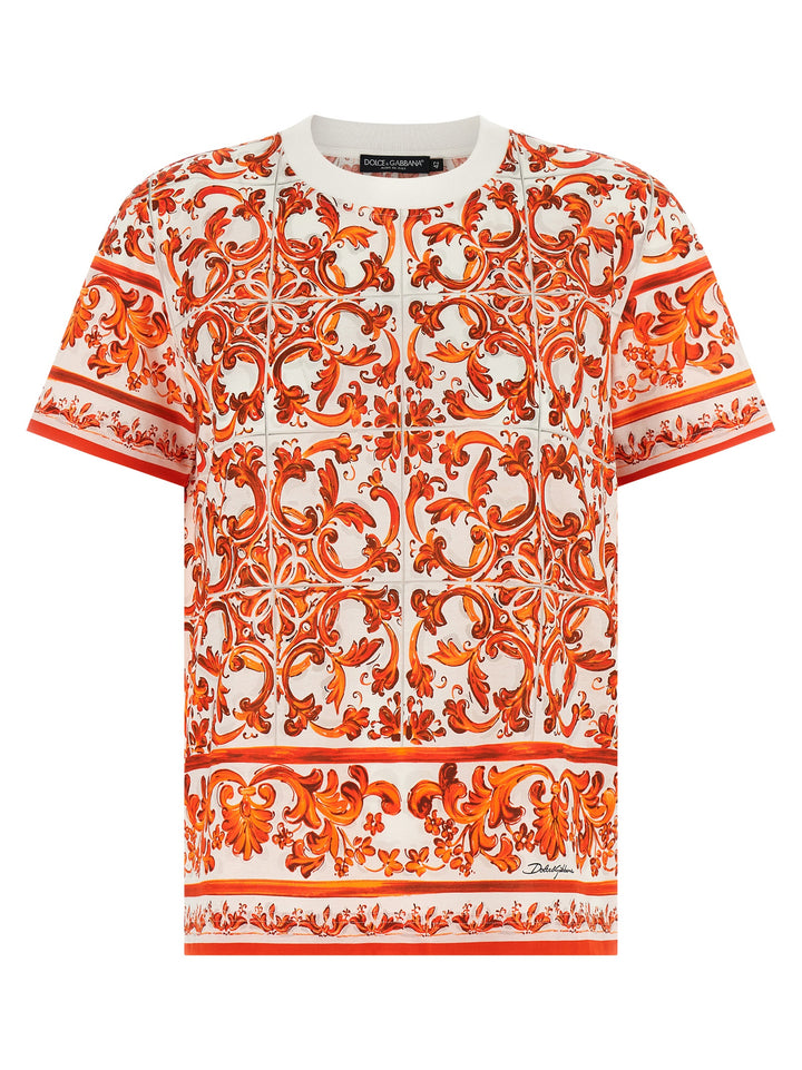 Dolce & Gabbana Maiolica T-shirt - Orange | cd3ad53ac5720118c7e17f0aa3f7b199857cf544