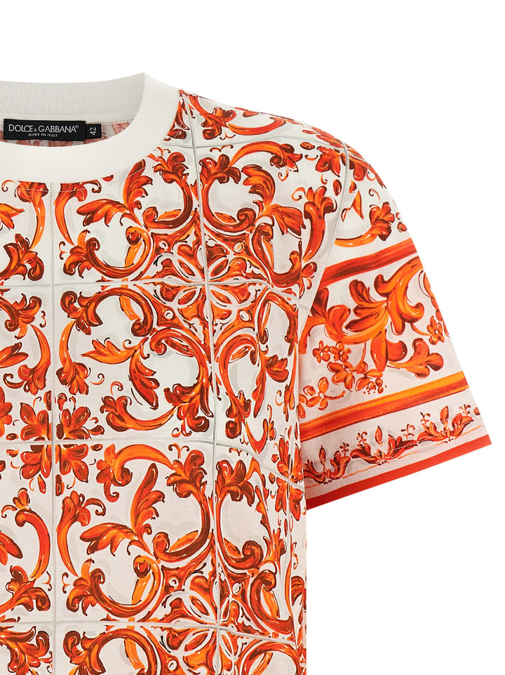 Dolce & Gabbana Maiolica T-shirt - Orange | 29601bc16a5f322983ca69df814bea176c589b0c