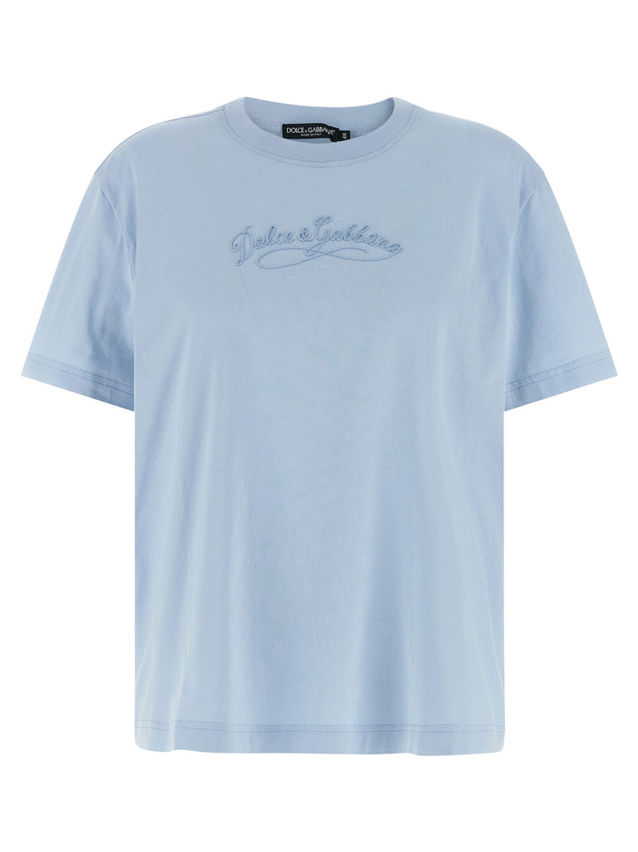 Dolce & Gabbana Chain Embroidery T-shirt - Light Blue | 0b622a96ab4645e45ad86e21f6bb35addba408d8