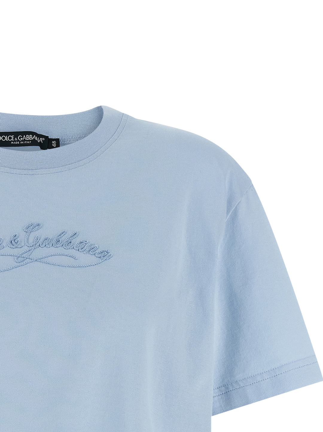 Dolce & Gabbana Chain Embroidery T-shirt - Light Blue | 496872929dd6a270fd828bb1a7aed55fbe120199