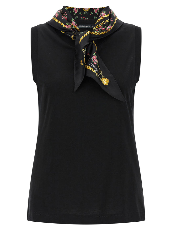 Dolce & Gabbana With Scarf T-shirt - Black | 68c402f8a7c33b14ce42c4e891aefe5e87b814c8