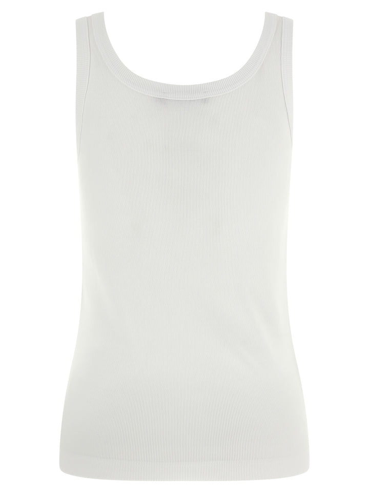 Dolce & Gabbana Logo Patch Tank Top Tops - White | 047ff0fd594bc222a0f90e7a01ee79f70a224fd3