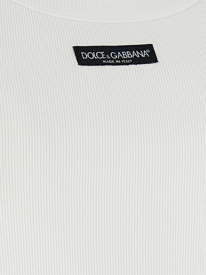 Dolce & Gabbana Logo Patch Tank Top Tops - White | ce430ce7aaf2e249d6092f28d3f5c5bee376f87a
