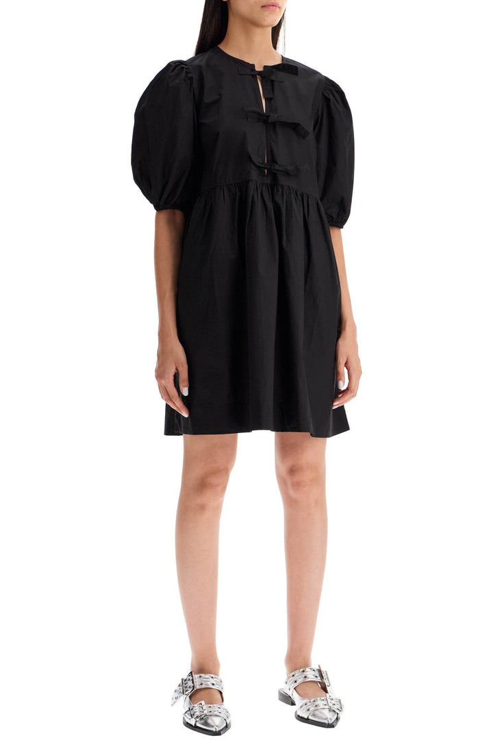 Tie String Poplin Mini Dress