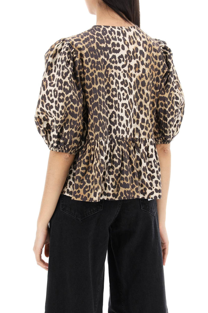 Leopard Print Peplum Blouse